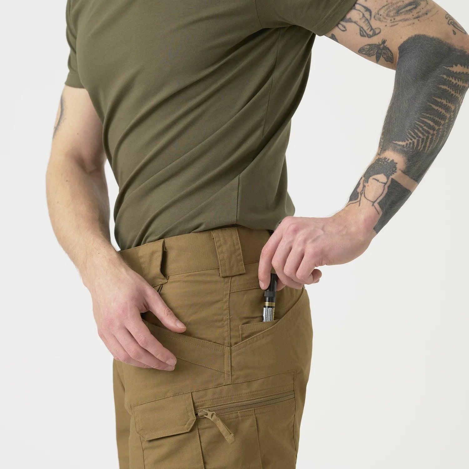 Helikon-Tex UTS nohavice taktické 11'' PolyCotton Ripstop krátke, Ash Grey – detail 5