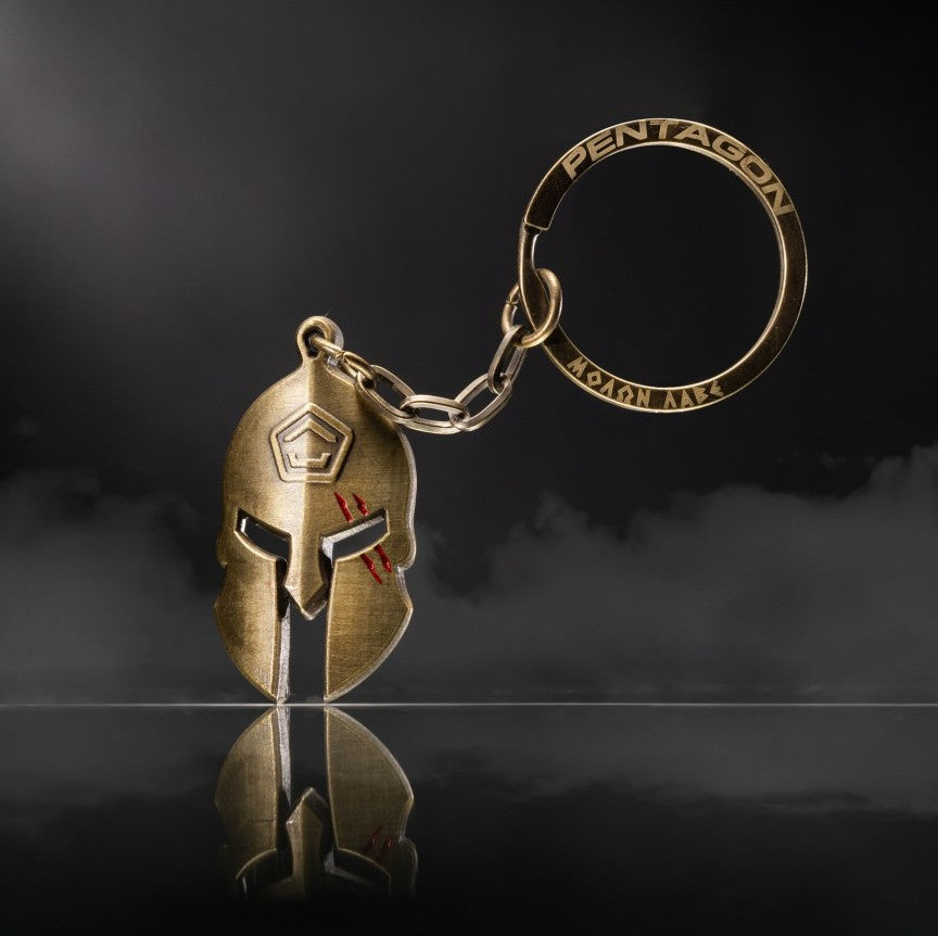 Pentagon Spartan kľúčenka, Antique Brass