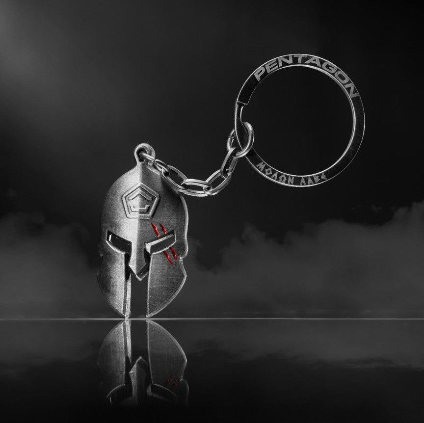 Pentagon Spartan kľúčenka, Antique Silver
