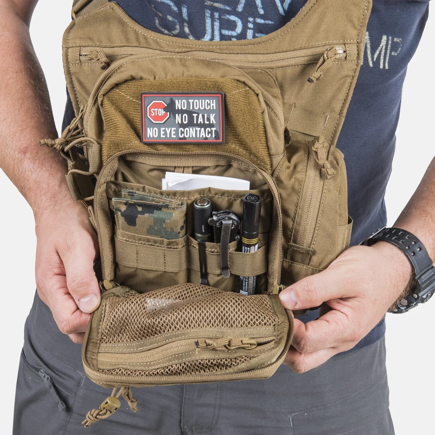 Helikon-Tex EDC SIDE BAG® kapsa cez rameno, coyote – detail 5