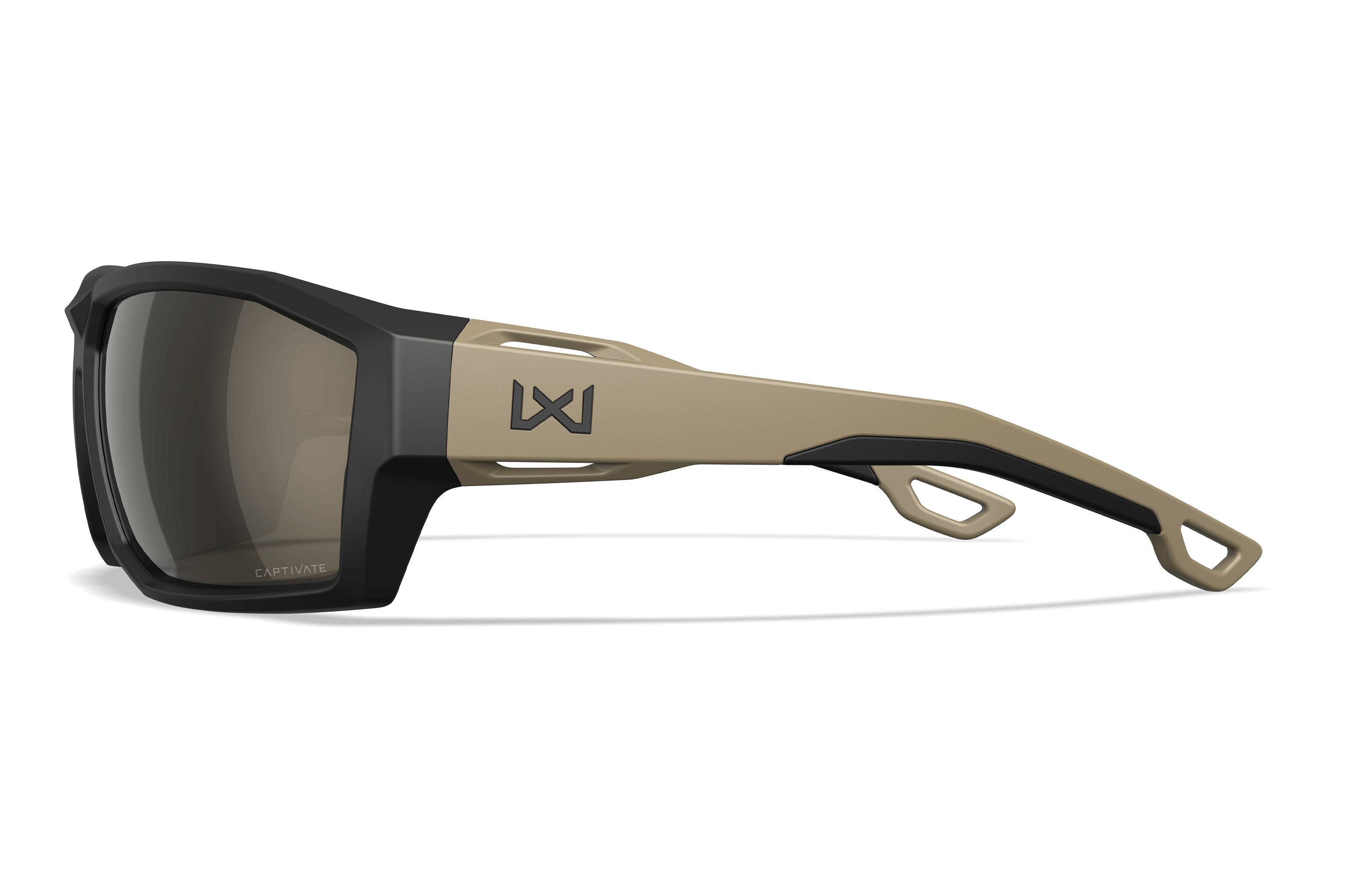 Wiley X Alpine балістичні сонячні окуляри CAPTIVATE Polarized Tungsten Mirror, матові чорні-бежеві