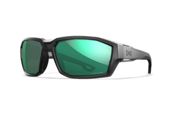 Wiley X Alpine балістичні сонячні окуляри, матовий прозорий чорний / CAPTIVATE поляризовані зелені дзеркальні