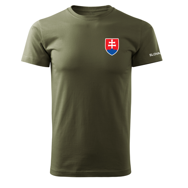 DRAGOWA футболка з коротким рукавом, словацький герб, 160g/m2, малий, оливкова