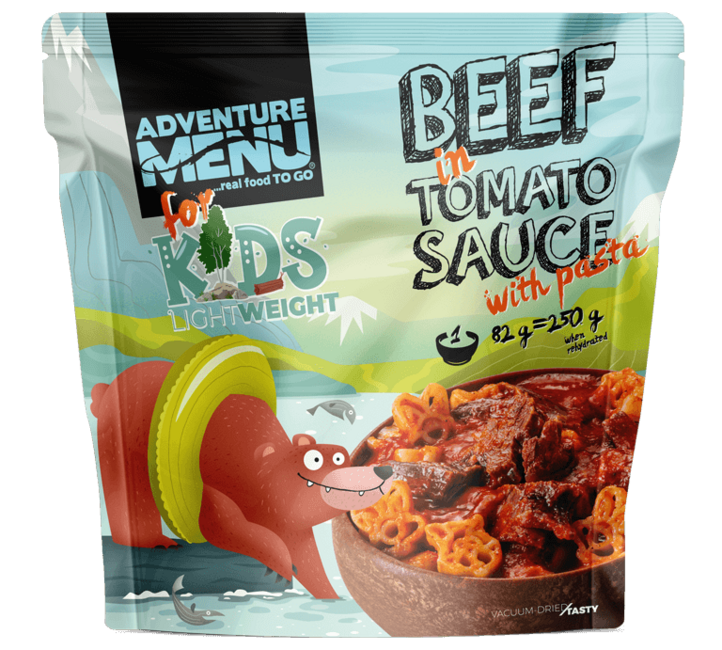 Adventure menu яловичина v paradajkovej соусі s cestovinami, 250g
