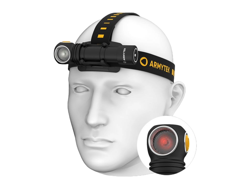 ArmyTek Wizard C2 WR налобний ліхтар LED з магнітним тримачем живлення від акумулятора 1100 лм 3 год 65 г, білий і червоний