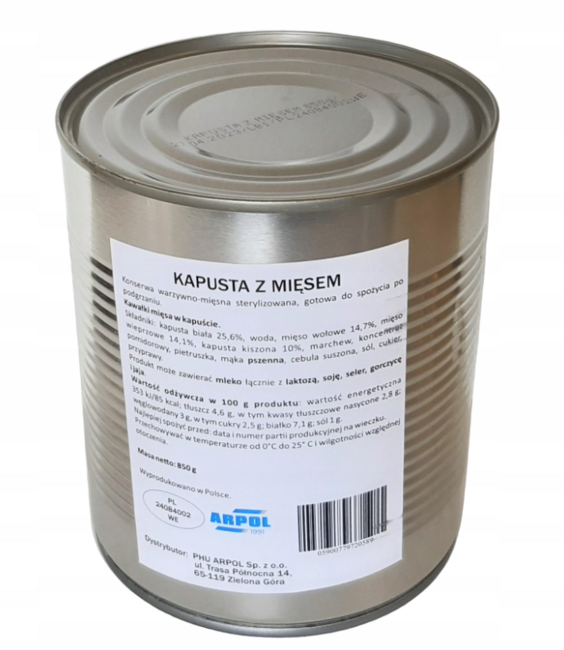 Arpol військова консерва капуста з м'ясом, 850g