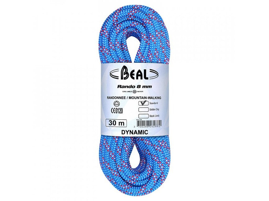 BEAL Golden Dry Rando подвійна мотузка з повною імпрегнацією 8 мм 20 м, синя