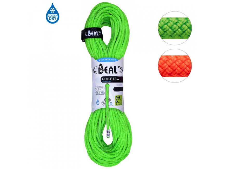 BEAL Gully Unicore лазне лице 7,3 mm 2 × 60 m, помаранчева / зелена