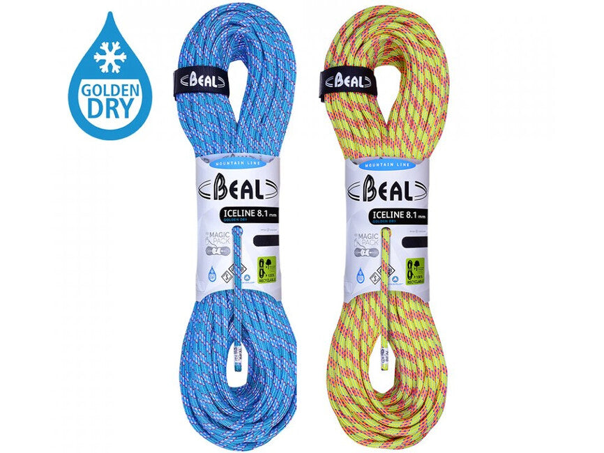 BEAL Ice Line Unicore половинне ліжне мотузло 8,1 мм 2 × 60 м, анісовий / смарагдовий