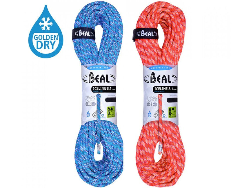 BEAL Ice Line Unicore альпіністське канат половинний 8,1 мм 2 × 60 м, смарагдова / помаранчева