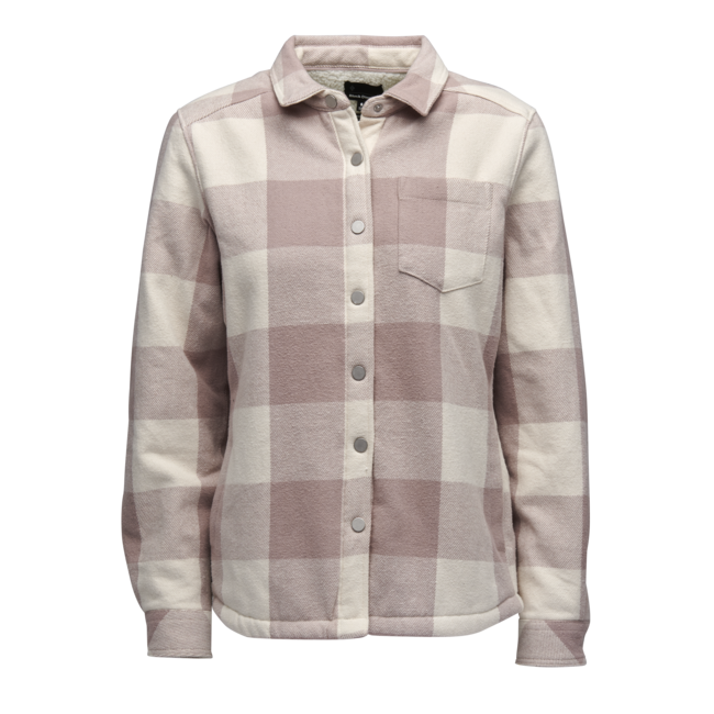 Black Diamond Project Lined Flannel фланелева рубашка жіноча, блідий беж-молочно-біла клітка