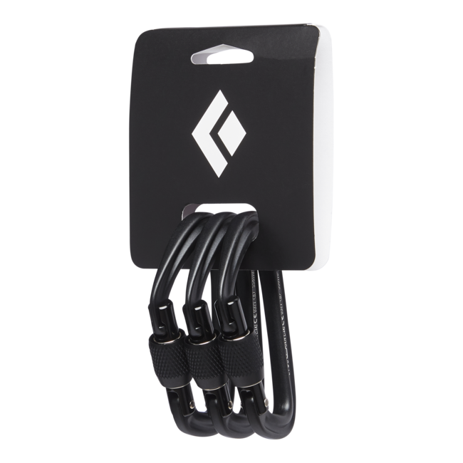 Black Diamond Hotforge Scrwgt карабін для скелелазіння 3 шт., чорний
