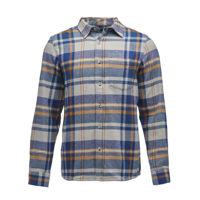 Black Diamond Project Flannel фланелева сорочка чоловіча, pewter-індиго plaid