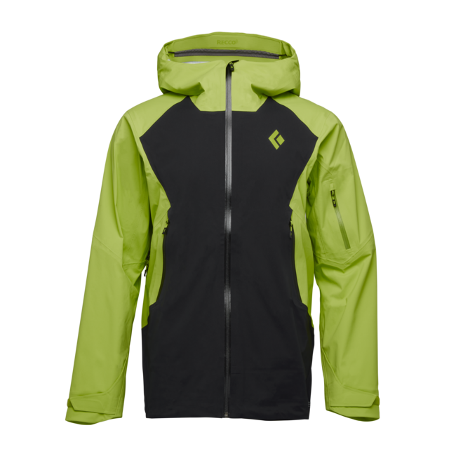 Black Diamond Recon Lt Stretch Shell лижна куртка чоловіча, чорна-лаймово-зелена