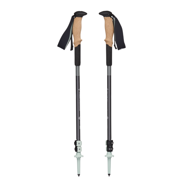 Black Diamond Pursuit Shock трекінгові палиці, сталево-сірі із піною зеленого кольору