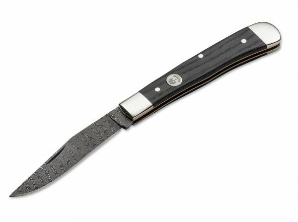 BÖKER® Trapper Classic кишеньковий ніж дамаськ, дубовий болото, 8,3 см