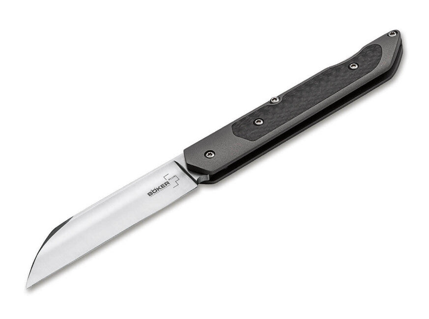Boker Plus Genios складаний ніж з шкіряним чохлом, 7,7 см, сірий