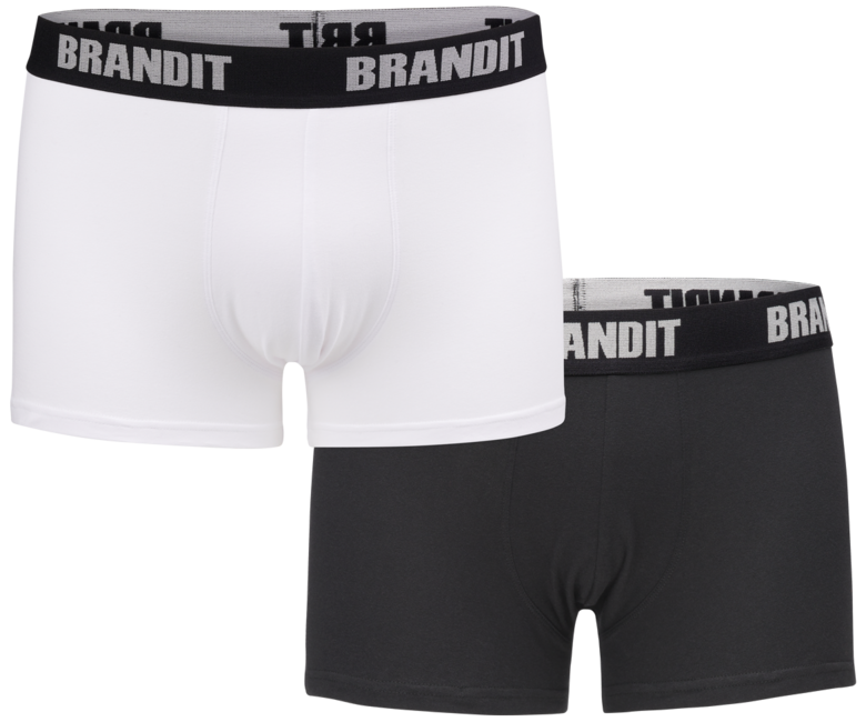 Brandit боксери з логотипом 2 шт., біло-чорні