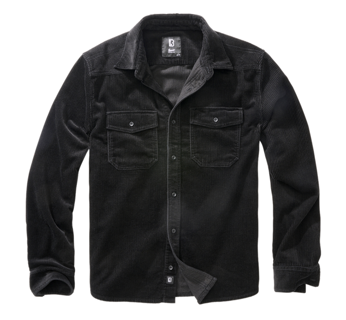 Brandit Classic Corduroy сорочка з довгими рукавами, чорна