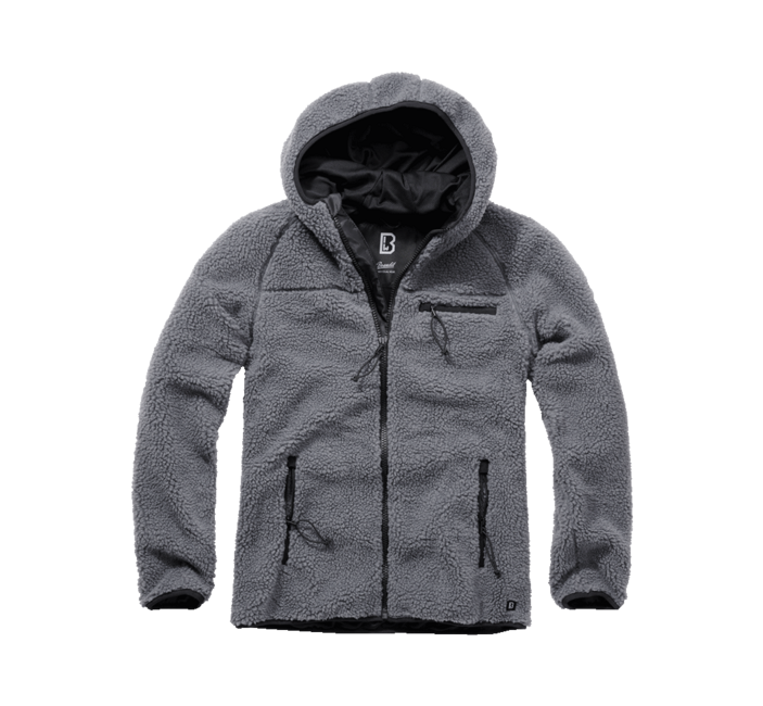 Brandit Worker куртка флісова з капюшоном Teddyfleece, антрацит