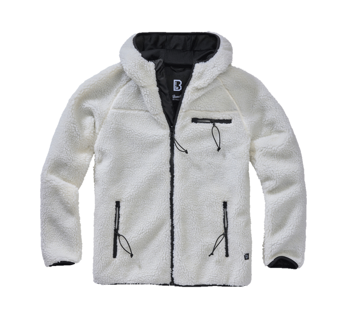 Brandit Worker куртка флісова з капюшоном Teddyfleece, біла
