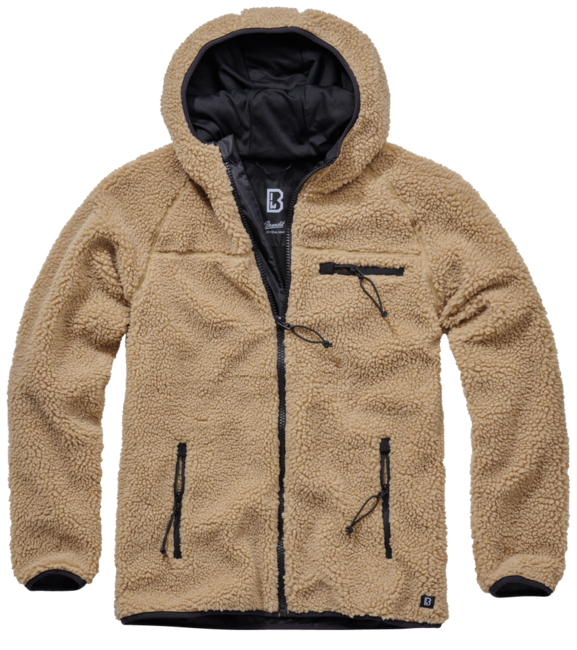 Brandit Worker куртка флісова з капюшоном Teddyfleece, верблюжа