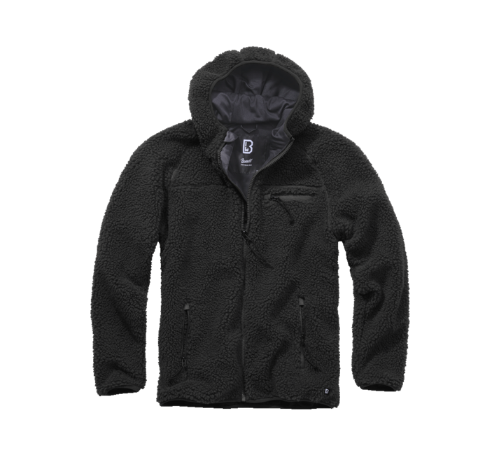 Brandit Teddyfleece Worker куртка флісова з капюшоном, чорна