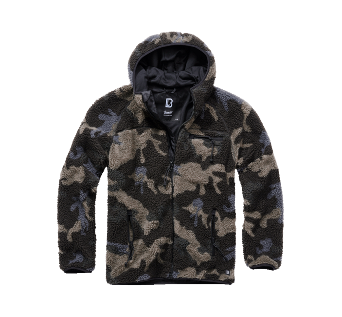 Brandit Worker куртка флісова з капюшоном Teddyfleece, darkcamo