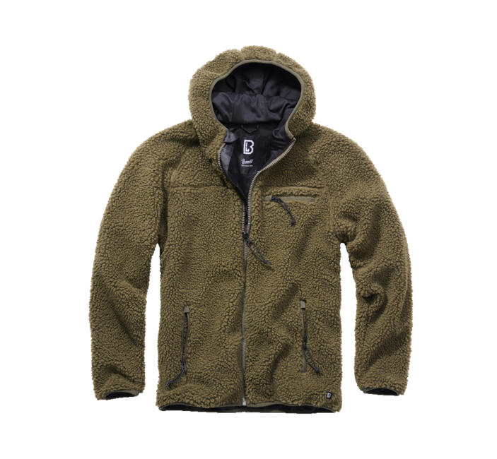 Brandit Teddyfleece Worker куртка флісова з капюшоном, оливкова
