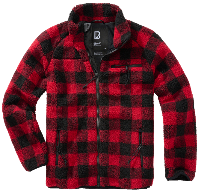 Brandit флісова куртка Teddyfleece, червона/чорна