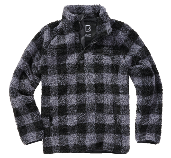 Brandit Teddyfleece Troyer флісова куртка, чорна/сіра
