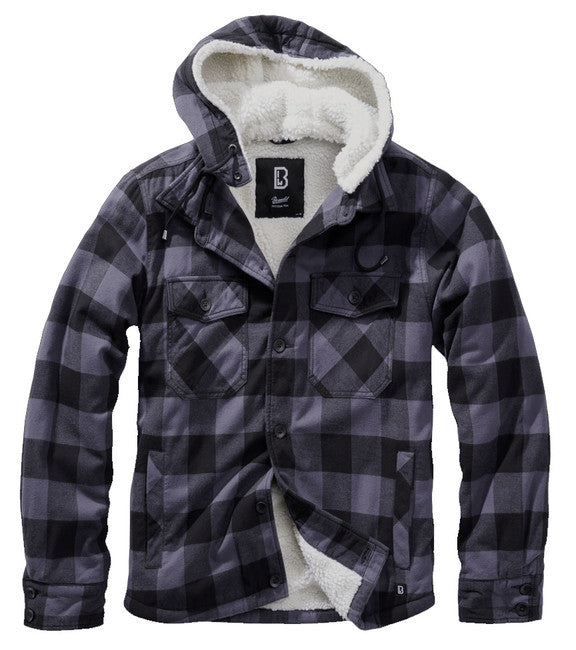 Brandit Lumberjacket софтшел куртка з капюшоном, чорно-сіра