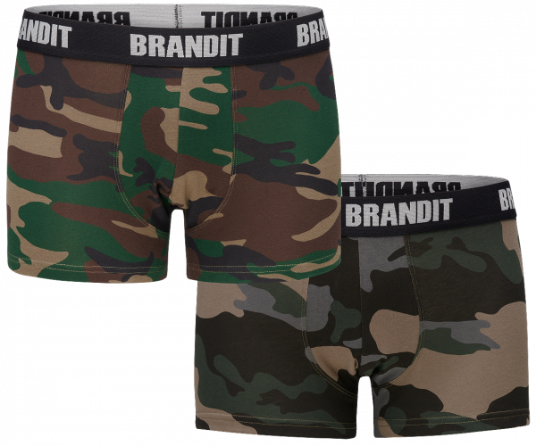Brandit комплект чоловічих боксерів woodland darkcamo, woodland darkcamo