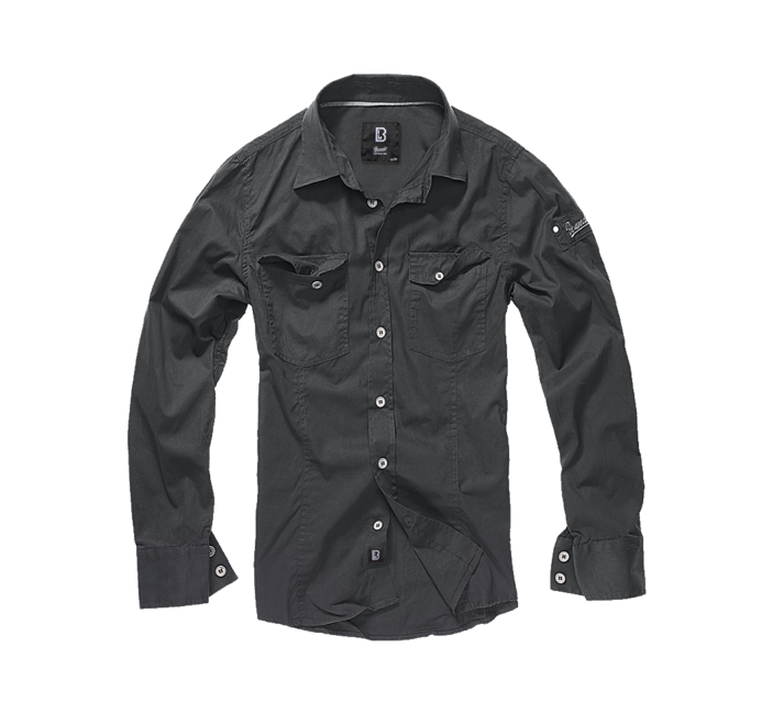 Brandit сорочка Slim fit з довгим рукавом, чорна