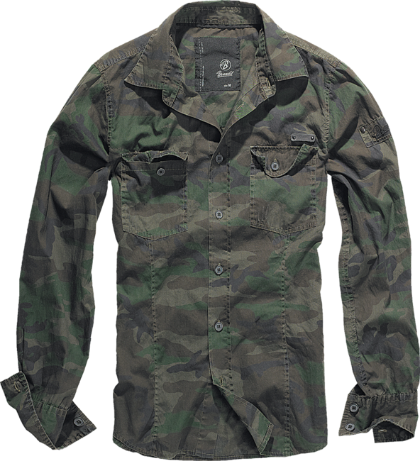 Brandit Slimfit сорочка, woodland