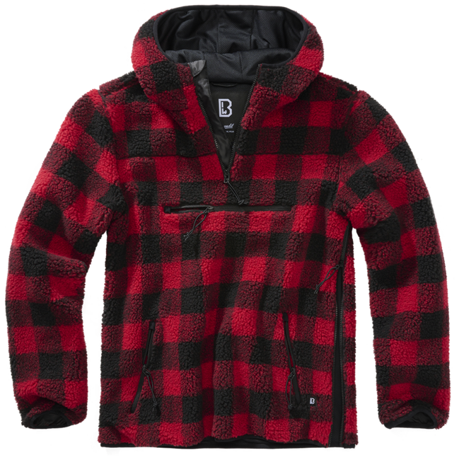 Brandit Worker пуловер Teddyfleece, червоно-чорний