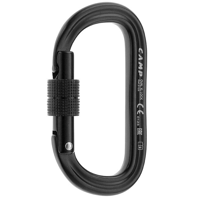 CAMP Oval XL Lock алюмінієвий карабін з гвинтовою муфтою, чорний