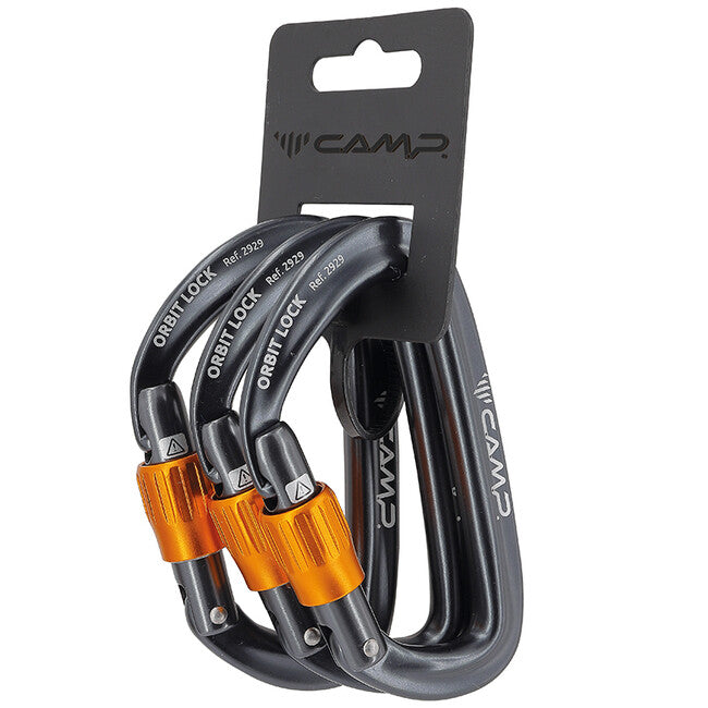 CAMP Orbit Lock 3 Pack карабіни з гвинтовим замком, gun metal