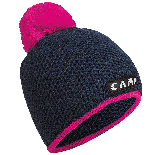 CAMP Bob Beanie в'язана шапка з вовни мериноса, темно-синя / фуксія