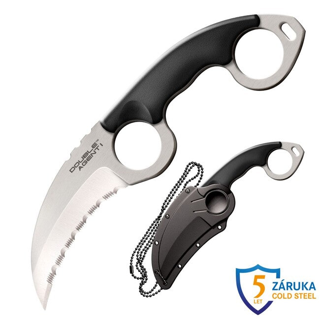 Cold Steel Double Agent I ніж з фіксованим лезом, зубчастий (AUS8A)
