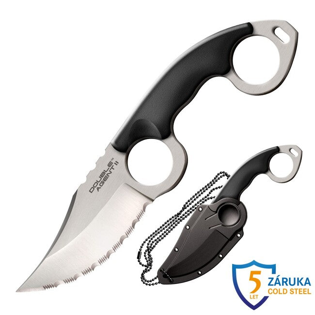 Cold Steel Double Agent II ніж з фіксованим лезом, зубчастий (AUS8A)