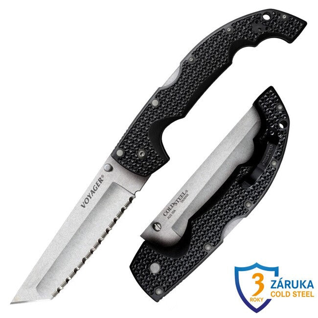Cold Steel Voyager Extra Large складний ніж tanto з зубцями (AUS10A)