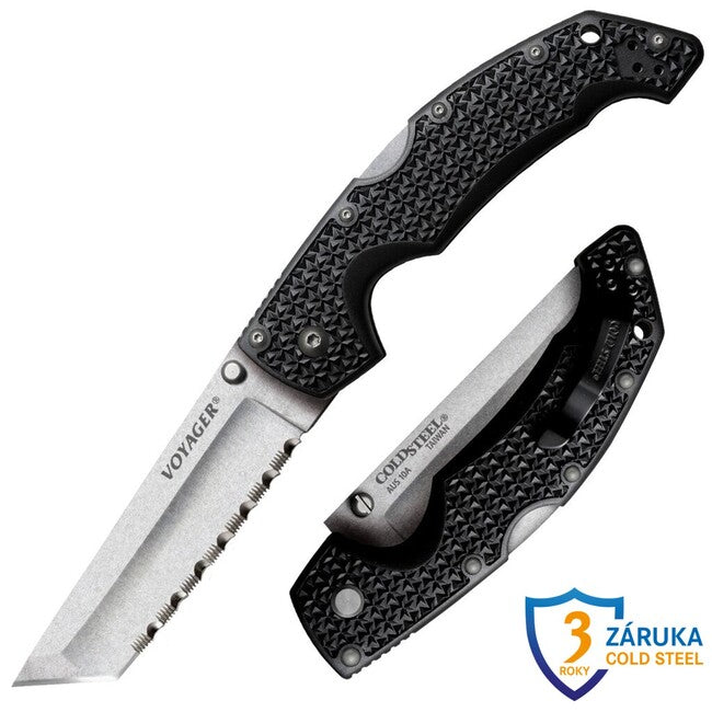 Cold Steel Large Voyager tanto складаний ніж з зубчастим лезом (AUS10A)