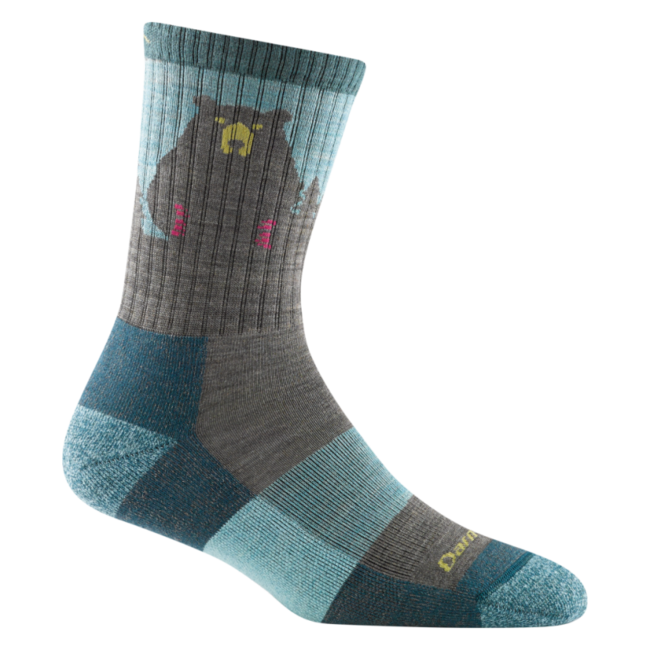 Darn Tough Bear Town Micro Crew шкарпетки легкі з подушкою, Aqua