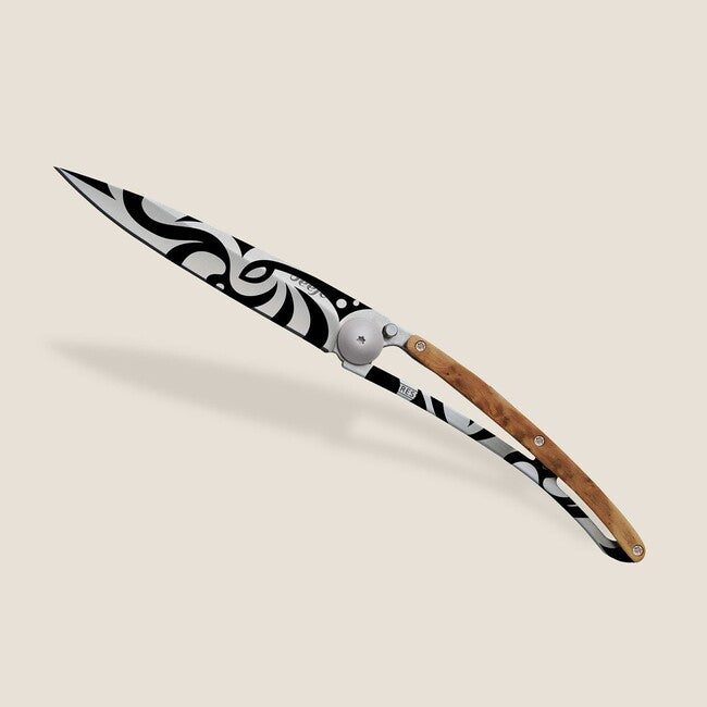 Deejo Tattoo Tribal складаний ніж з деревом можжевельника