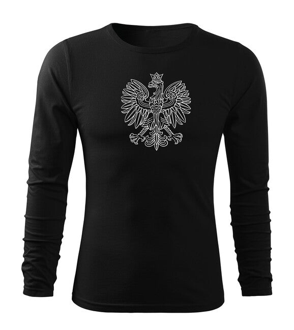 DRAGOWA Fit-T футболка з довгим рукавом польський орел, чорна