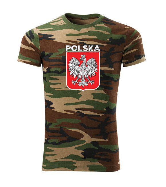 DRAGOWA футболка польський знак з написом, маскувальна