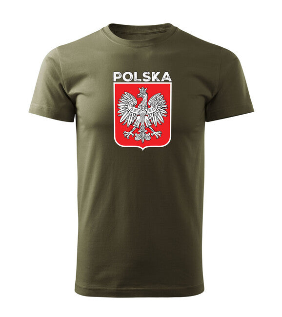 DRAGOWA футболка польський знак з написом, оливкова