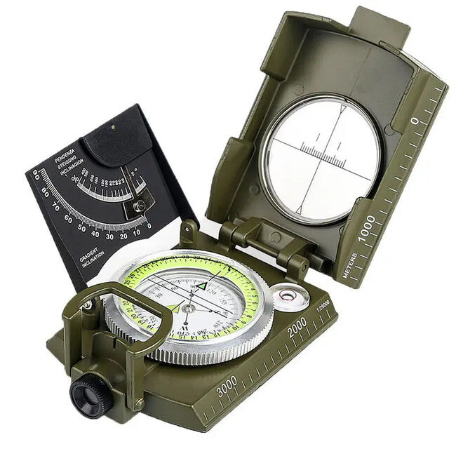 DRAGOWA Tactical Wally складаний водонепроникний металевий компас з чохлом, зелений
