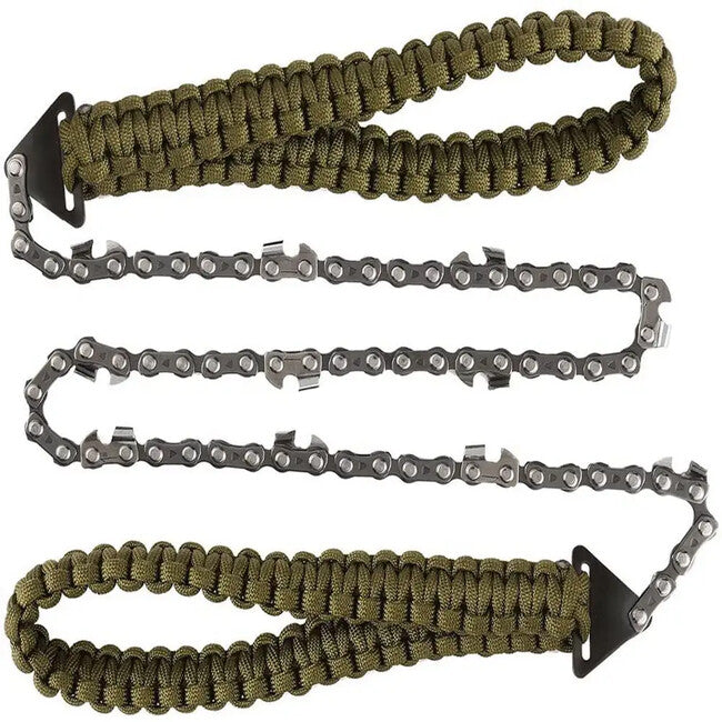 DRAGOWA Tactical Wander кишенькова ланцюгова пила з паракордовою рукояттю, зелена